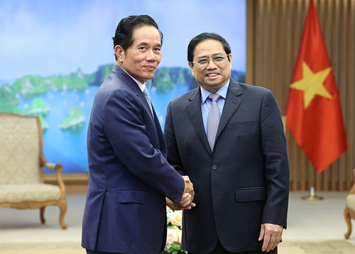 Thủ tướng Chính phủ Phạm Minh Chính tiếp Đô trưởng Phnom Penh Khuong Sreng